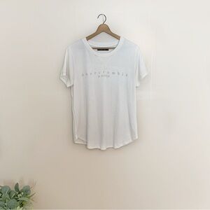 [Abercrombie & Fitch] Ivory White Soft Coy Short Sleeve Loungewear Top